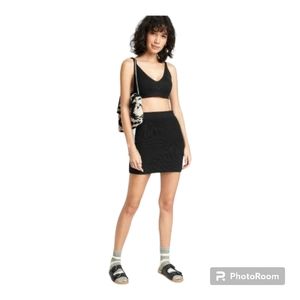 NWT, Brand New Never Worn. Wild Fable, XS, Women's, Black Ribbed Mini Skirt